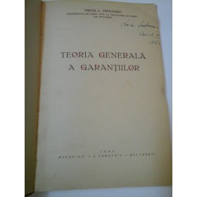 TEORIA GENERALA A GARANTIILOR - Virgil L. Veniamin - 1941
